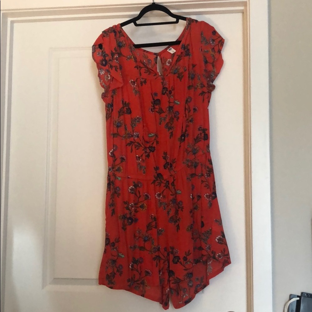 Old navy orange/floral romper